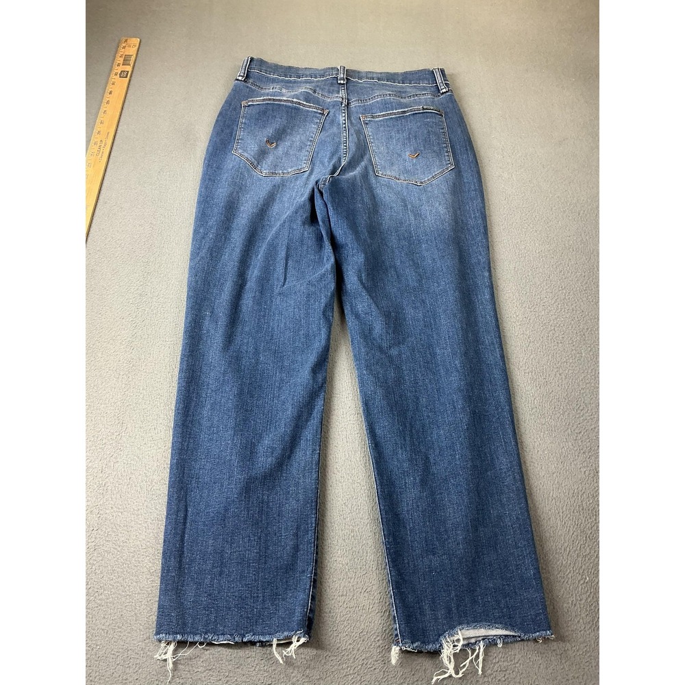 Hudson Jeans Womens 29 Blue Wide-Leg Relaxed Distressed Fringe 28 Inseam - Picture 9 of 10